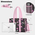 thumbnail image 5 of Teacher Tote Bag,Pioneer Flower Floral Print Pattern Teacher Utility Tote Bag,Large Work Tote Bags for Women with Multiple Pockets,Top Zipper Closure,13.8x10.6x6.7 Inch, 5 of 5