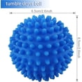 thumbnail image 5 of 6 paquetes de bolas ecológicas para secadora de ropa, bolas de lavado suaves de silicona reutilizables (azul), 5 of 5