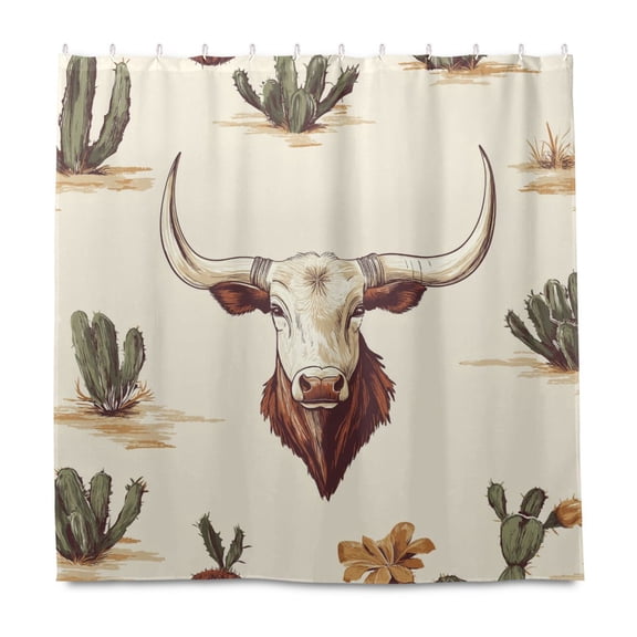 Yayeee Shower Curtain with Hooks 72"x72" Waterproof Fabric Bathroom Hanging Decor, Cowboy Pattern