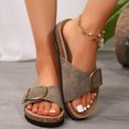 thumbnail image 6 of Women’s Summer Beach Sandals - Lightweight, Flat, Slip-On Design with Adjustable Strap and Golden Buckle, 6 of 7