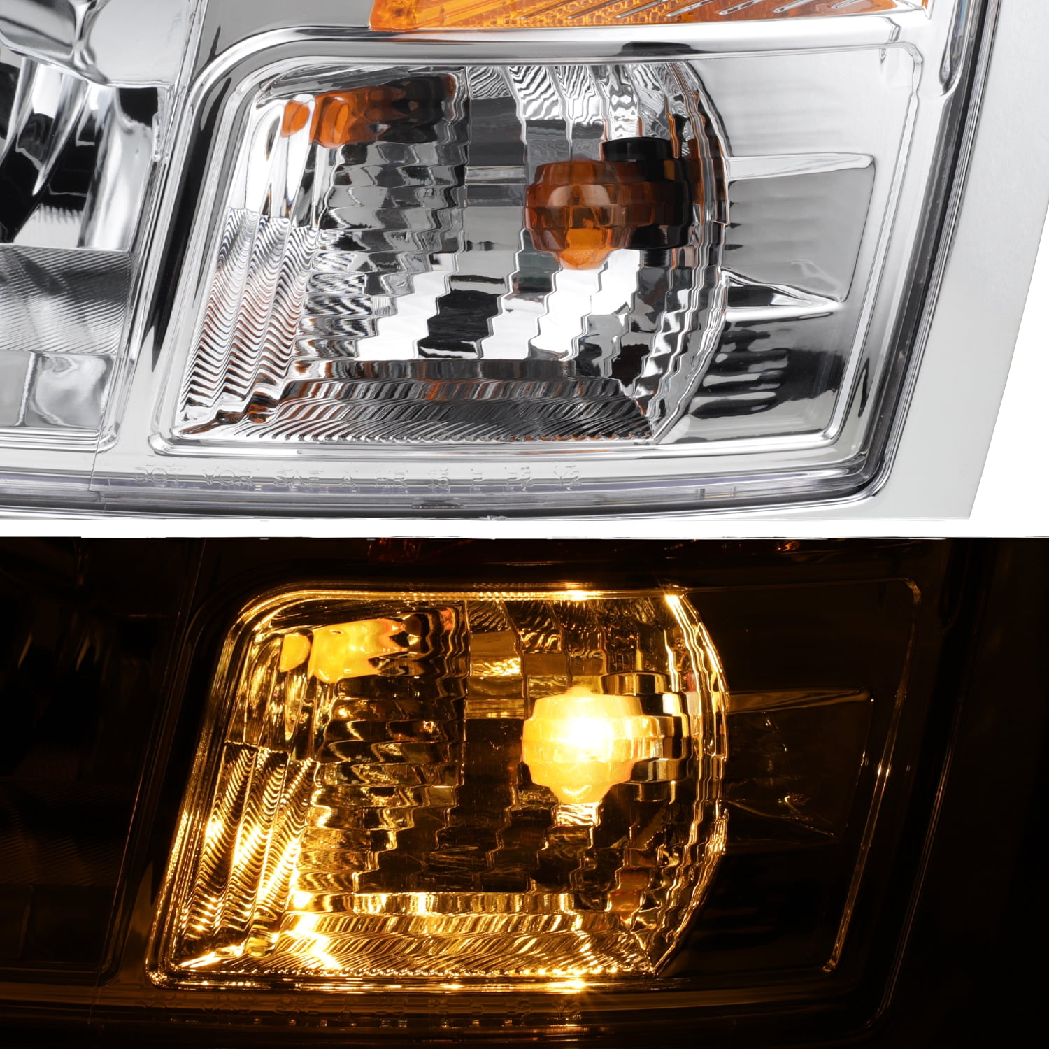 AKKON - Fit 2008 2009 2010 2011 Dodge Dakota 08-11 OE Style Halogen Type Headlights Chrome Driver - Passenger Set