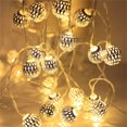thumbnail image 6 of Mouliraty Christmas Moroccan String Lights, 1.5M Morocan Hollow Metal 10 Silver LED Globe String Lights Battery Powered for Wedding Party, Holiday, Birthday, Home Decor, Christmas Decoration, 6 of 9