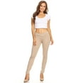 thumbnail image 4 of Women's Solid Casual Comfy Basic Soft Elastic Waistband Low Rise fit Jegging Pants, 4 of 5