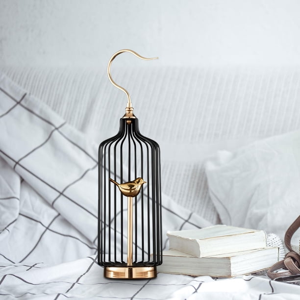 yuksok Bird Cage Decor Gift Mini Desktop Indoor Bird Cage Statue