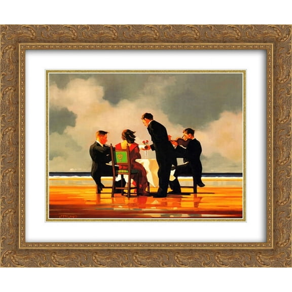 Elegy for a Dead Admiral 2x Matted 24x20 Gold Ornate Framed Art Print by Jack Vettriano