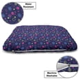 thumbnail image 3 of Cartoon Pet Bed, Pattern with Smiling Face Flowers and Hearts Cheerful Theme, Chew Resistant Pad for Dogs and Cats Cushion with Removable Cover, 24" x 39", Dark Blue Yellow Pink, by Ambesonne, 3 of 4