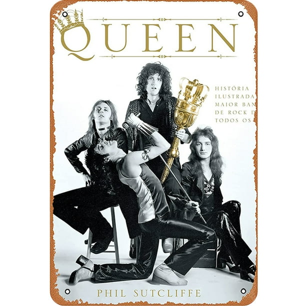 Placa Metal Vintage QUEEN Pintura Hierro Rectangular Del para Bar (20x30 Cm)