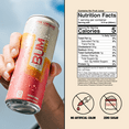 thumbnail image 6 of Raw Nutrition BUM Energy Drink, 112 mg Natural Caffeine, Pink Lemonade, 12 fl oz, 12 Pack, 6 of 12