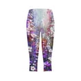 thumbnail image 5 of qelini Womens Capris Pull on Pants Athletic Wear Labor Day 3/4 Capris Leggings Slim Flower Printing Plus Size Beach Trouse Pants 2024 Fashion Lightweight and Low Price Multicolor 3XL, 5 of 5