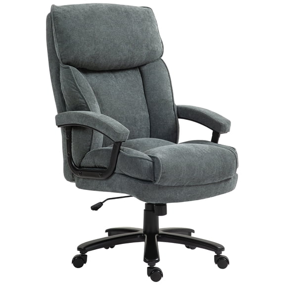 Office Chairs HOMCOM Big and Tall Office Chair, Up to 450 lbs. Heavy Duty High Back Desk Chair with Swivel Wheels, Executive Computer Chair for Heavy People, Gray,Mesh Office Chairs