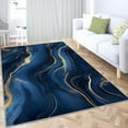 thumbnail image 2 of Large Carpet for Living Room 8 X 10 Ft Area Rugs Abstract Marble Gold Texture Soft Low Pile Carpet, Indoor Blue Washable Rug Non-Slip for Bedroom Dining Room Office & Home Decor, 2 of 7