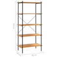 thumbnail image 5 of vidaXL 5-Tier Shelving Unit Black and Oak 80x40x163 cm, 5 of 5