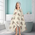 thumbnail image 6 of Beige Highland Cow Hat Scarf Pattern Hooded Bath Towel，60"x35" for Ages 3 To 12 Kids, Quick Dry Lightweight Soft Microfiber Hood Beach Towel Cover Up for Kids, 6 of 7