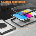 thumbnail image 2 of SaniMore Case for iPad 10th Generation 10.9" 2022, with Shoulder Strap Pencil Slot Hybird PC TPU Back Cover 360° Ratating Handle Bracket Shockproof Anti-fall Rugged Kids Shell,Black, 2 of 16