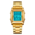 thumbnail image 2 of Fashion Men's Digital Analog Watches Square Face Sport Casual Dual Display Multifunctional Wristwatch for Men with Alarm Waterproof LED Luminous, 2 of 9