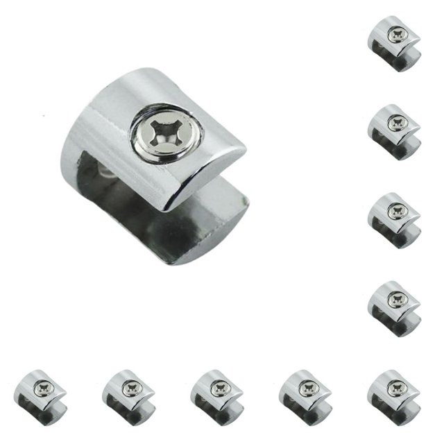 Riwesomey Abrazadera de vidrio reutilizable lavable reemplazar electrochapado pulido hogar balcón tablón soporte accesorios 10 a 12mm 10 a 12 mm 10piezas