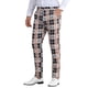 thumbnail image 4 of Pantalones de vestir planos elásticos de cintura con estampado de cuadros para hombres INSPIRE CHIC 28 Negro Naranja, 4 of 5