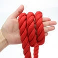 thumbnail image 4 of Uxcell Tug of War Rope 1 Inch x 100 Feet Natural Thick Cotton Rope Twisted Cotton Rope, Red, 4 of 7