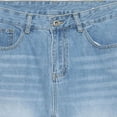 thumbnail image 4 of LODIENY Men Wide Leg Baggy Jeans Y2k Casual Loose Fit Washed Denim Pants Streetwear Work Office Hip Hop Vintage 2000s Jean Trousers with Pockets Light Blue XS, 4 of 5