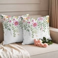 thumbnail image 2 of Spring Flowers Outdoor Waterproof Pillow Covers, Colorful Botanical Floral Leaves Vines Decorative Square Throw Pillowcase Sofa Cushion Sham for Patio/Couch/Chair, 16"x16" 2 Pack, 2 of 8