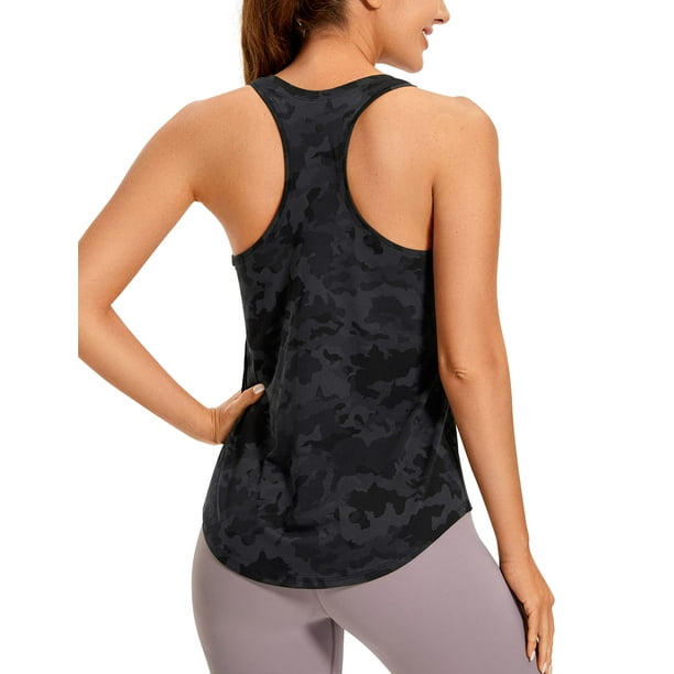cRZ YOgA Womens Racerback Workout Tank Tops Loose Fit - Soft Pima cotton  Athletic Yoga Shirts Lightweight camo Multi 6 X-Small