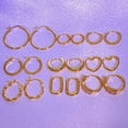 thumbnail image 5 of 14K Gold Plated Hypoallergenic Small Hoop Earrings 9 Pairs Set, Chunky Stackable Earrings for Women, 5 of 8