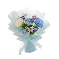 thumbnail image 3 of Flores de crochet completadas Bouquet Suministros de fiestas de flores artificiales Regalo para mamá Esposa para la madre Cumpleaños Día Azul, 3 of 8