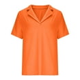 thumbnail image 6 of Women's Polo Shirts Lapel Collar V Neck Short Sleeve Blouse Dressy Casual Tunic Tops, 6 of 8