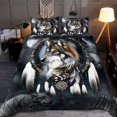 thumbnail image 1 of Juego de cama con estampado 3D de lobo nativo americano, 1 of 4