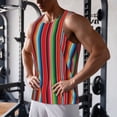 thumbnail image 5 of Zufioo Mexican Serape Blanket Stripes Print Men's Vest, Sleeveless Quick-drying Muscle T-shirt, Suitable for Sports Fitness, Home Leisure Wear-3X-Large, 5 of 7