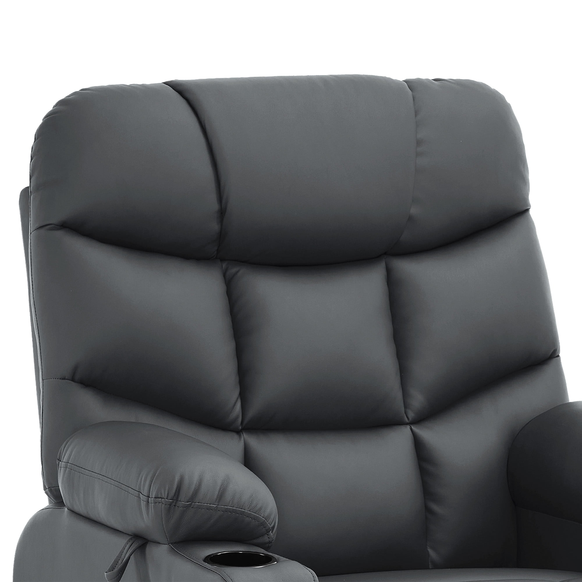 MCombo Power Lift Recliner Chair with Extended Footrest for Elderly, Faux Leather(Dark Grey)