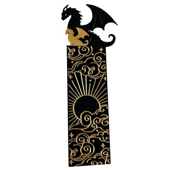 Dragon Bookmarks for Men, Book Accessories for Reading Lovers, Book Marks for Reading Black and Gold ,A