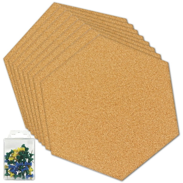 Hexagon Cork Board Tiles Self Adhesive, Pin Board Decoration for