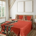 thumbnail image 3 of Ambesonne America Fitted & Top Sheet Set with Shams, Country Music Wild West, Beige Orange, 3 of 8