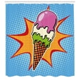 thumbnail image 3 of Ambesonne Ice Cream Shower Curtain, Retro Cone Dots, 69"Wx84"L, Multicolor, 3 of 3