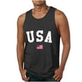 thumbnail image 2 of WREESH Men's Crew Neck Graphic Tee Casual Sports Tank Tops Independence Day Print Sleeveless Black, 2 of 4