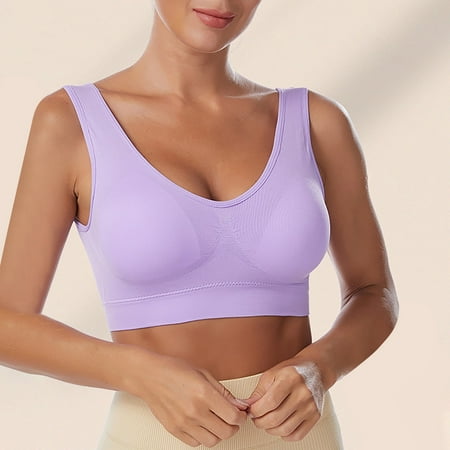 IDALL Sports Bras for Women High Support Tank Tops with Built in Bras Sports Bras for Women Bra with Removable Wireless Bras for Women Women s Lingerie  Sleep & Lounge Rose Gold 4XL