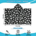 thumbnail image 2 of Black Christmas Snowflake Pattern Hooded Bath Towel，50"x30" for Ages 3 To 12 Kids, Quick Dry Lightweight Soft Microfiber Hood Beach Towel Cover Up for Kids, 2 of 7