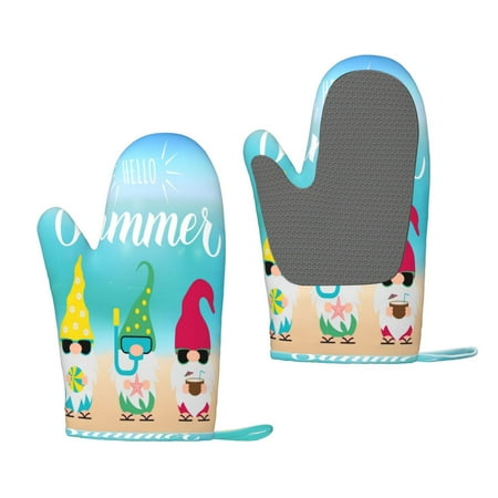 

Lafuoo Hello Summer Gnome 1 Pattern Silicone Anti-Scalding Gloves Hanging Rope Gloves are Suitable for Kitchen Utensils for Kitchen Baking Cooking Outdoor Barbecue