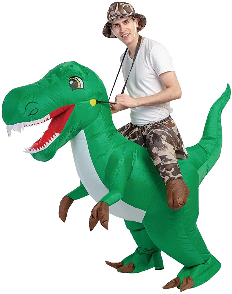 GOOSH 63 inch Dinosaur Costumes for Adults, Halloween Costume Inflatable Dinosaur Costume Adult