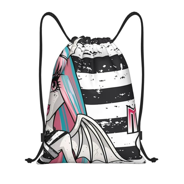 Zufioo Sac de Sport Monstre à Imprimé Épais, Sac de Gym à Ficelles Lavable en Machine, Sac à Dos à Ficelles Robuste pour Hommes et Femmes-Moyen