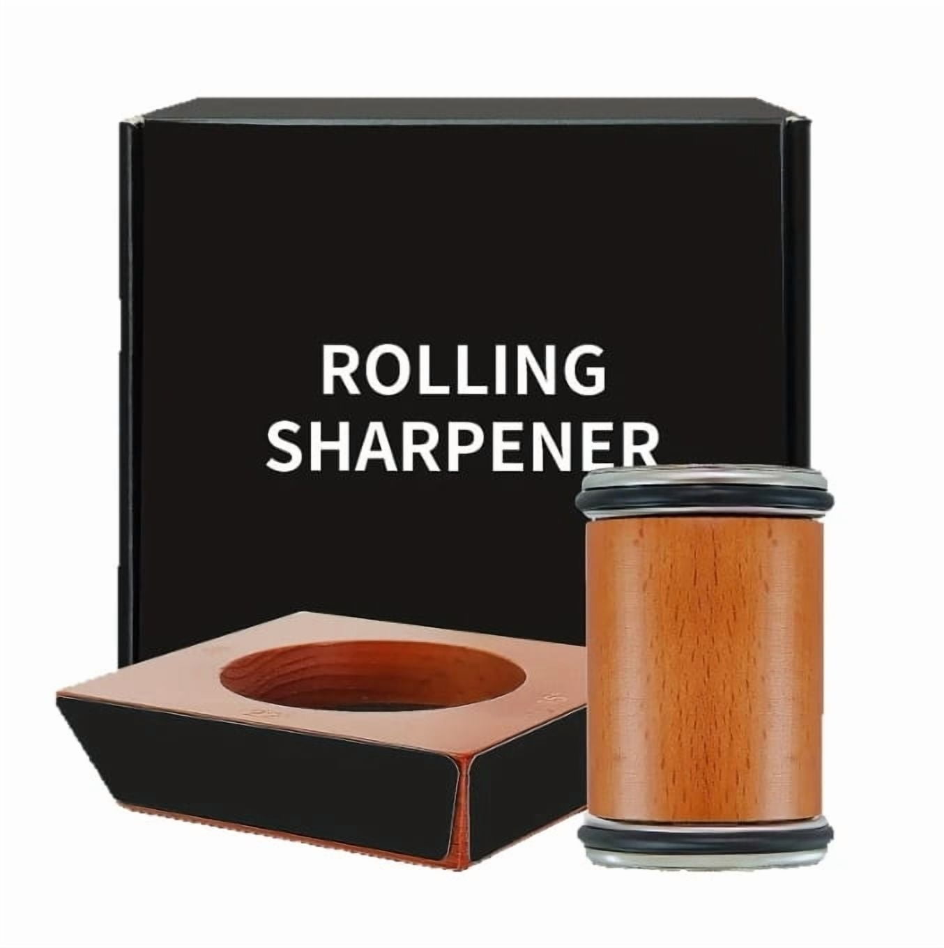Rolling Knife Sharpener System Kit,4-Angle Tumbler Double Diamond 400 1000 Discs Sharpening Stone for Kitchen Knives