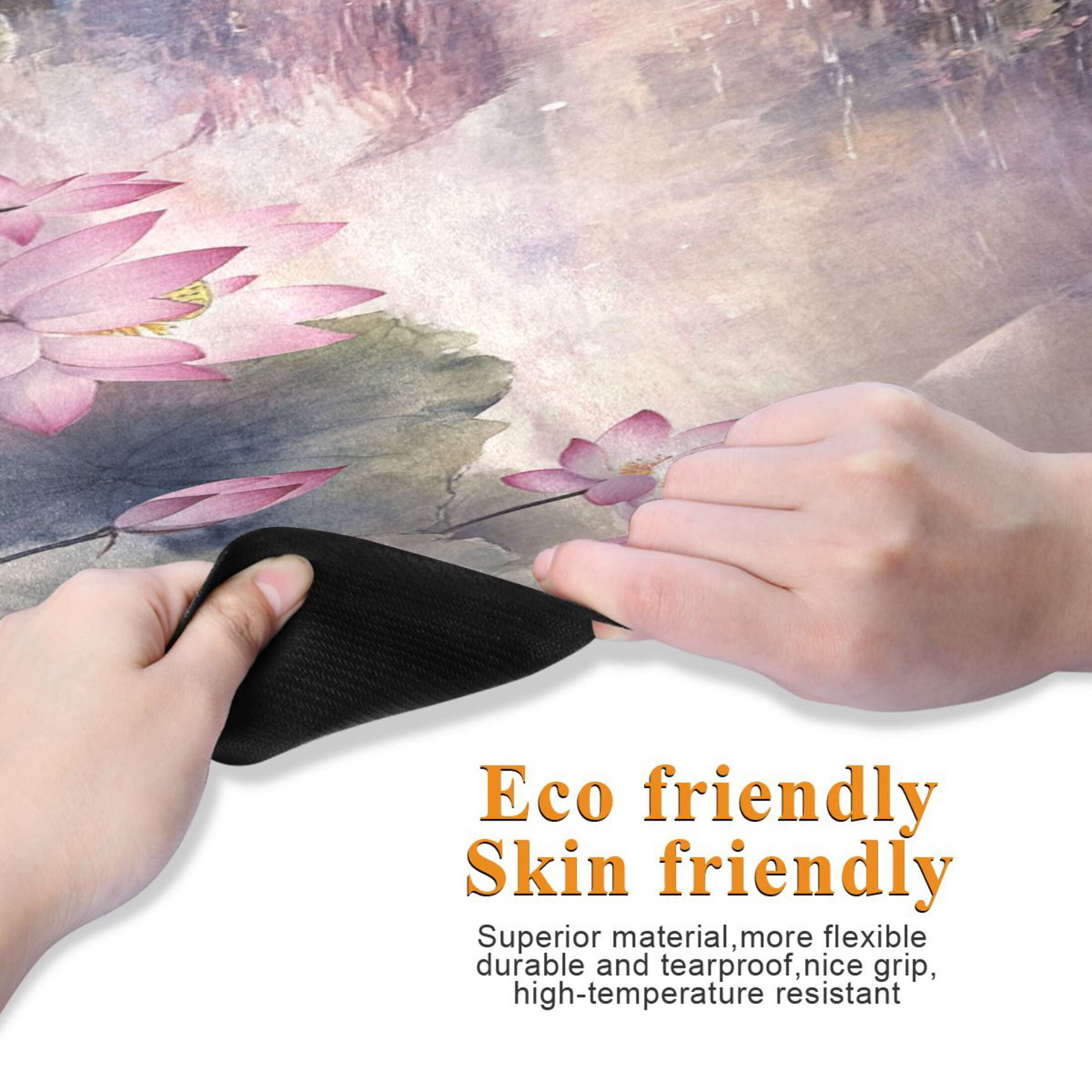 BZSMCE Yoga Mat Women Pavilion Lotus Flowers Water Fitness Mat