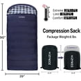 thumbnail image 2 of Cold Weather Sleeping Bag 100% Cotton Flannel XXL for Adults Big and Tall,Free Compression Sack, 2 of 10