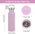 thumbnail image 3 of Neihepal 20oz Leakproof Stainless Steel Insulated Water Bottle with Handle, BPA Free, 1 Pack, Pink, 3 of 6