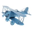 thumbnail image 1 of Escultura de estatua de metalurgia modelo de avión de hierro clásico de pulgadas, decoración del hogar Azul Zulema Juguete de la escultura del avión de la vendimia, 1 of 8