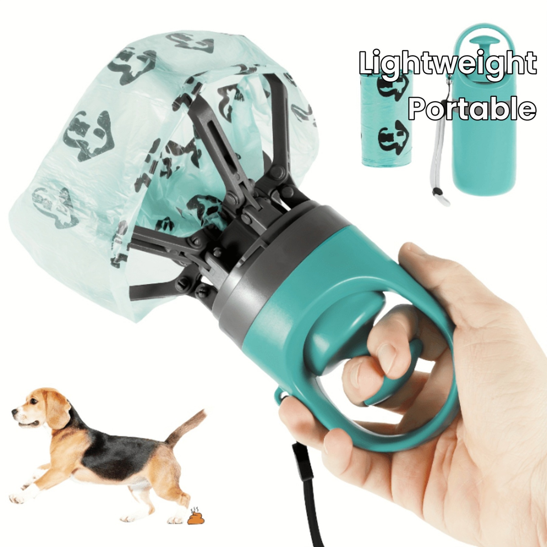 Portable Dog Waste Bag Dispenser with Built-in Bags for Walking Camping and Outdoor Pet Waste Disposal