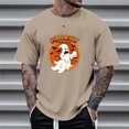 thumbnail image 2 of Landzoo Halloween T Shirt For Men Ghost Print Short Sleeve Crew Neck Shirt Party Cozy Soft Men Tees Size 2XL Khaki, 2 of 4