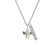 thumbnail image 2 of Delight Jewelry White Tooth with Wings - Tooth Fairy Silvertone Always My Sister Bar Charm Necklace, 23", 2 of 4