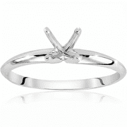 Pompeii Engagement Ring Setting Four Prong Solitaire14K White Gold (,)
